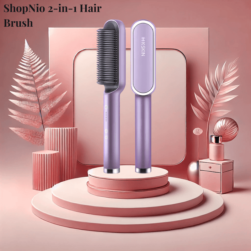 Shopnio 2-in-1 Hair Straightener Iron Brush