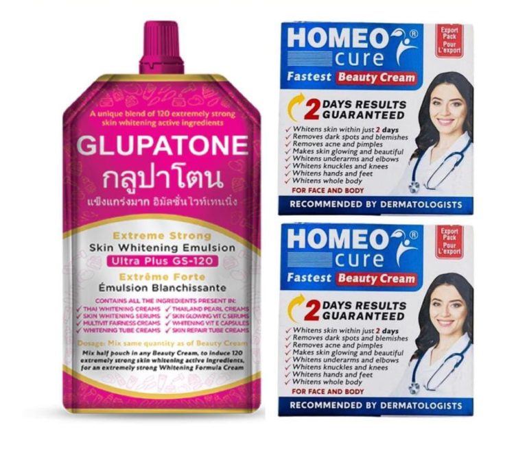 Shopnio 2 Homeo Cure Beauty Cream & 1 Glupatone (Pack Of 3)