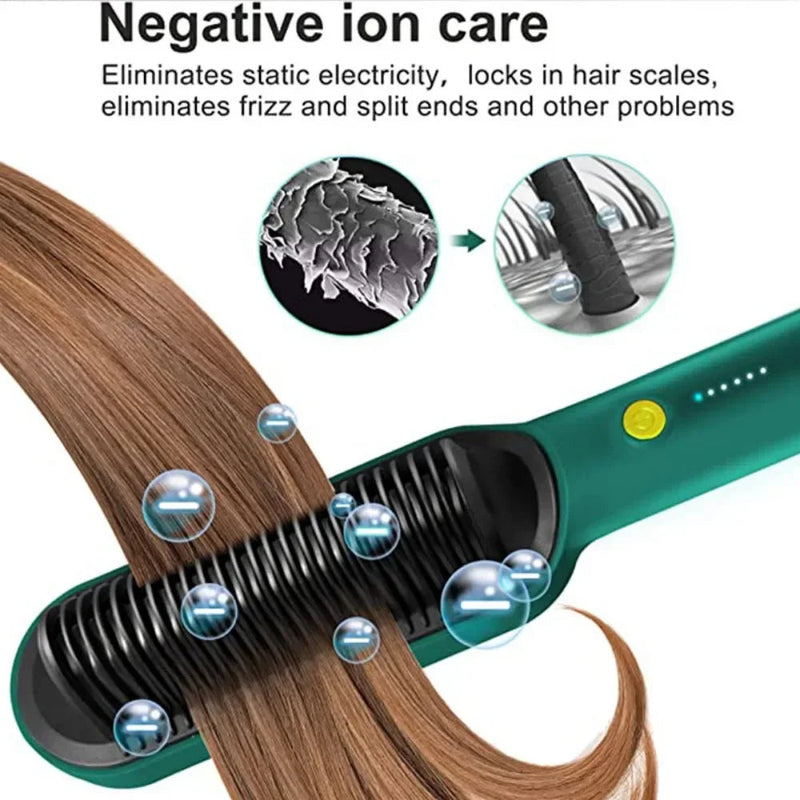 Shopnio 2-in-1 Hair Straightener Iron Brush