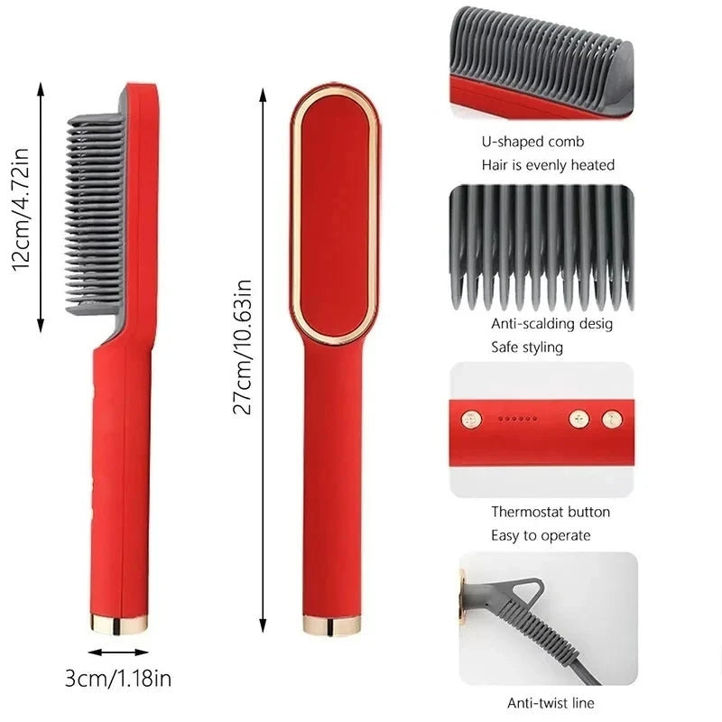 Shopnio 2-in-1 Hair Straightener Iron Brush