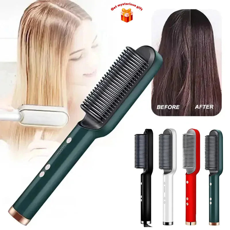 Shopnio 2-in-1 Hair Straightener Iron Brush